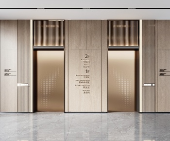 现代电梯厅 电梯间3D模型