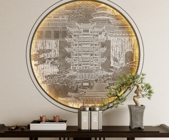 New Chinese Style TV Wall-ID:238819181