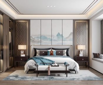 New Chinese Style Bedroom-ID:606246956