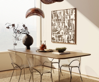 Wabi-sabi Style Dining Table And Chairs-ID:793932913