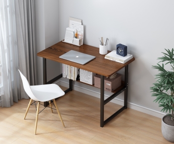 Nordic Style Computer Desk And Chair-ID:782634972