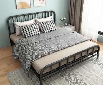 Nordic Style Double Bed-ID:209393024