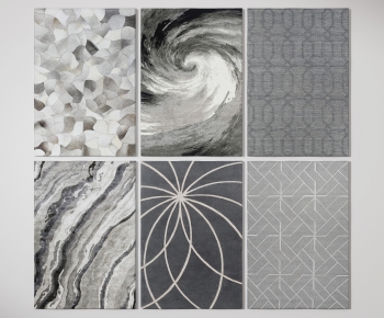 现代抽象图案地毯-ID:415400036