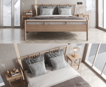 Nordic Style Double Bed-ID:415970099