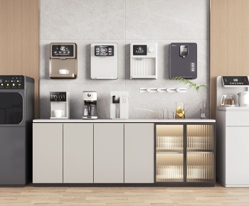 现代饮水机，咖啡机，茶吧机3D模型