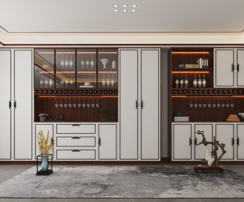 New Chinese Style Wine Cabinet-ID:707750339