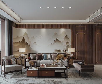 New Chinese Style A Living Room-ID:858567006