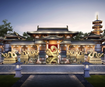 Chinese Style Ancient Architectural Buildings-ID:107630016