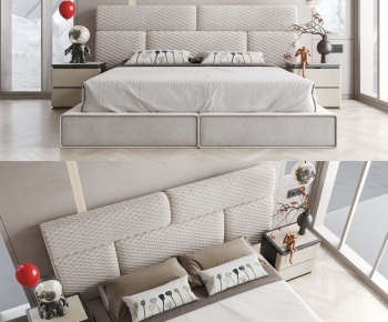 Modern Double Bed-ID:717179865