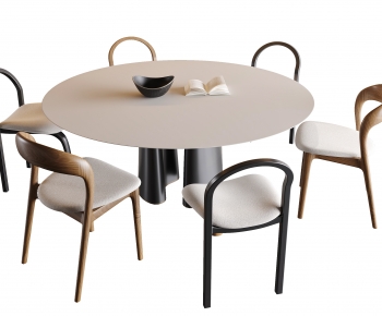 现代圆形餐桌椅-ID:373219011