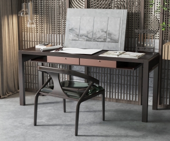 New Chinese Style Computer Desk And Chair-ID:297054051