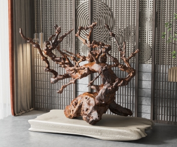 新中式树根雕塑摆件-ID:478770975