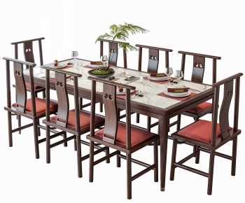 新中式长方形餐桌椅-ID:779489047