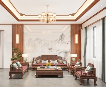 Chinese Style A Living Room-ID:936244965