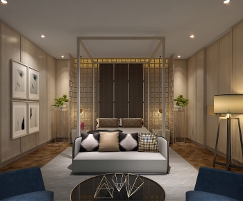 New Chinese Style Bedroom-ID:282572986