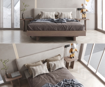 Modern Double Bed-ID:295828106