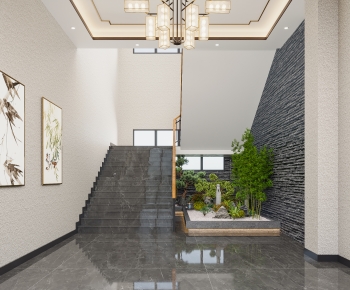 New Chinese Style Stairwell-ID:915168052