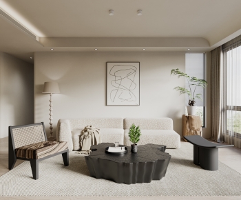 Wabi-sabi Style A Living Room-ID:201926953