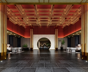 New Chinese Style Lobby Hall-ID:596110875