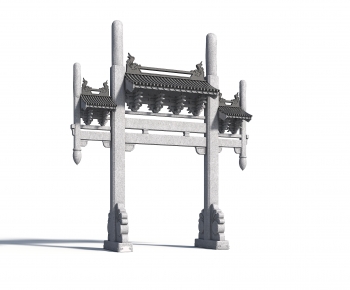 中式石牌坊古建门楼-ID:817210916