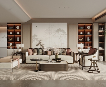 New Chinese Style A Living Room-ID:586783894