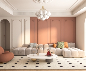 French Style A Living Room-ID:513398896