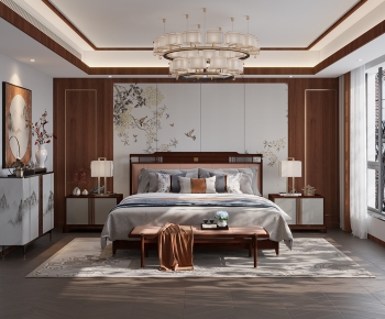 New Chinese Style Bedroom-ID:500427969