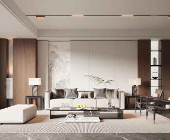 New Chinese Style A Living Room-ID:684943916