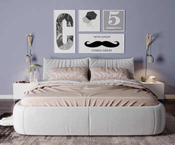 Modern Double Bed-ID:342870951