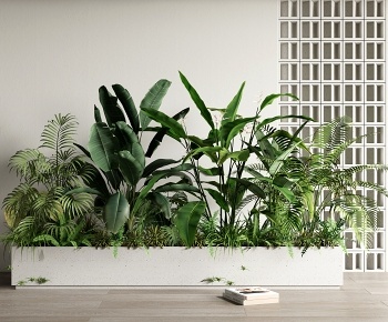 现代灌木绿植花池花坛3D模型