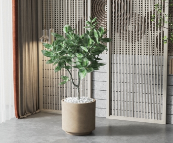 Modern Potted Green Plant-ID:873482949