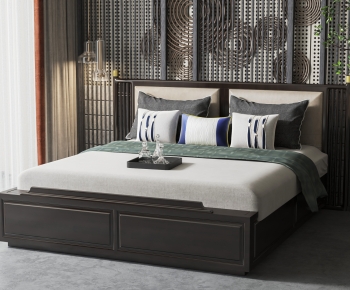 New Chinese Style Double Bed-ID:259787089