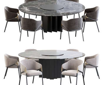 现代圆形餐桌椅-ID:130951887