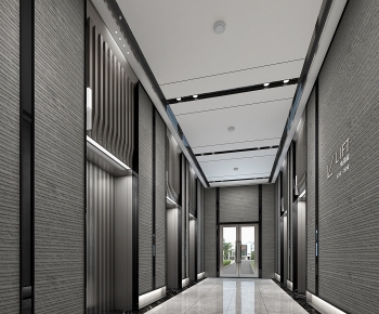 Modern Corridor Elevator Hall-ID:878171927
