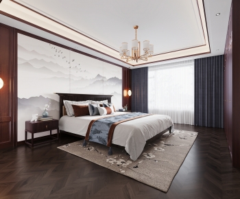 New Chinese Style Bedroom-ID:966353897