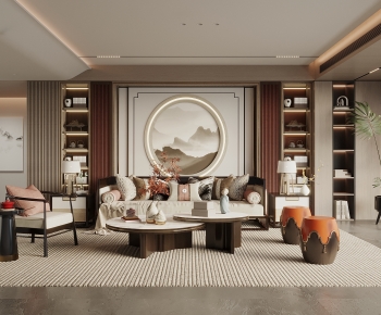 New Chinese Style A Living Room-ID:508424043