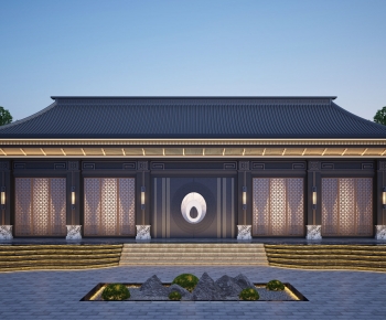 New Chinese Style Building Appearance-ID:508244048