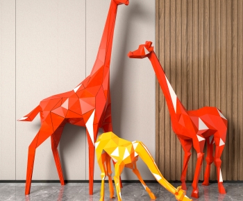 现代长颈鹿雕塑-ID:953473097