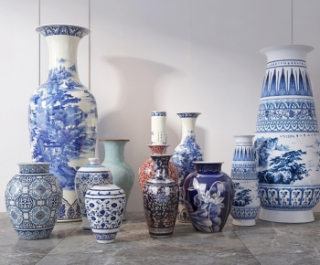 中式花瓶 陶瓷-ID:537979653