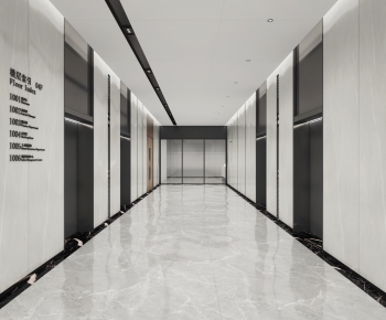 Modern Office Elevator Hall-ID:643624077
