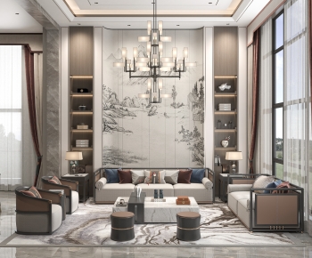 New Chinese Style A Living Room-ID:275116923