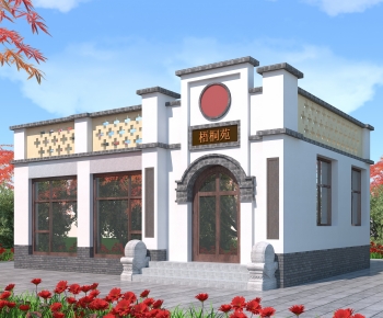 Chinese Style New Chinese Style Building Appearance-ID:642795091