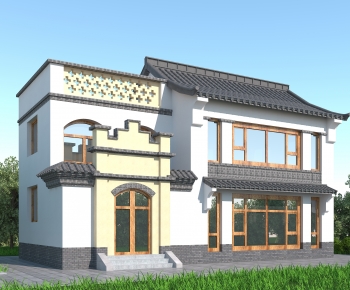 中式新中式建筑外观-ID:721055987