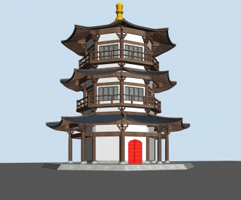 Chinese Style Ancient Architectural Buildings-ID:594402079