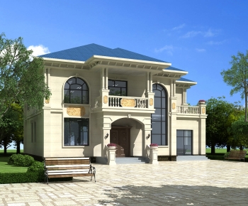 Simple European Style Villa Appearance-ID:815386062