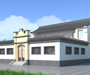 中式新中式建筑外观-ID:725487953