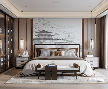 New Chinese Style Bedroom-ID:406346085
