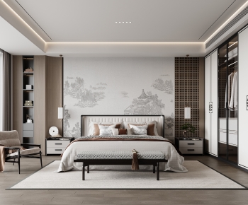 New Chinese Style Bedroom-ID:628674983