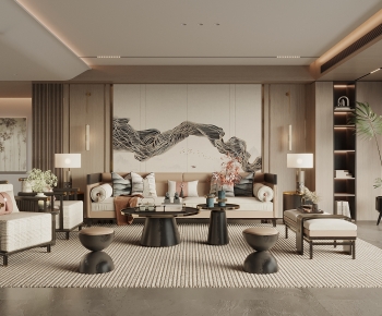 New Chinese Style A Living Room-ID:218510678