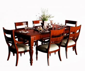 American Style Dining Table And Chairs-ID:217922932